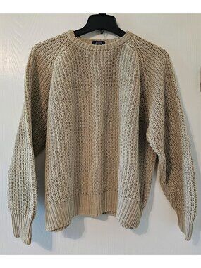 VTG Gap Mens Beige Chunky Knit Crewneck Sweater XL Fisherman Grandpa Cabincore